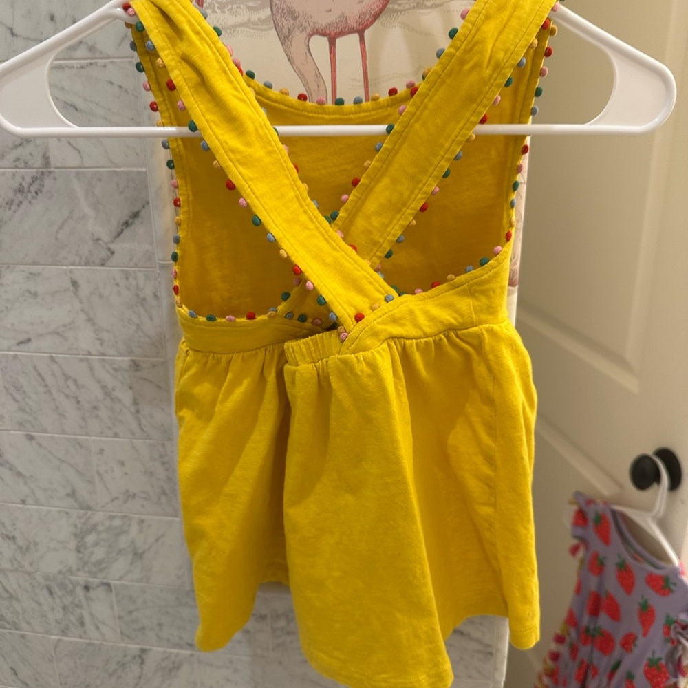 Mini Boden Bright Yellow Tank Top with Colorful Trim - Picture 2 of 3